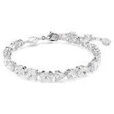 Mesmera bracelet Mixed cuts, White, Rhodium plated
